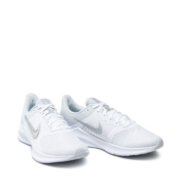 Nike Downshifter 11 CW3413-100 Women's White/Silver Running Sneaker Shoes WH117 - Picture 2 of 15